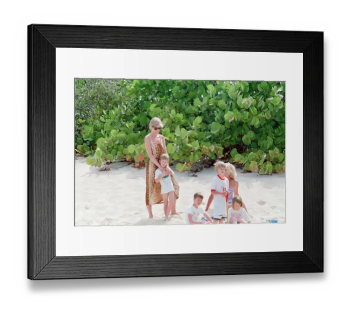 Framed Print : HRH Princess Diana, The Princess of Wales and her children Prince William