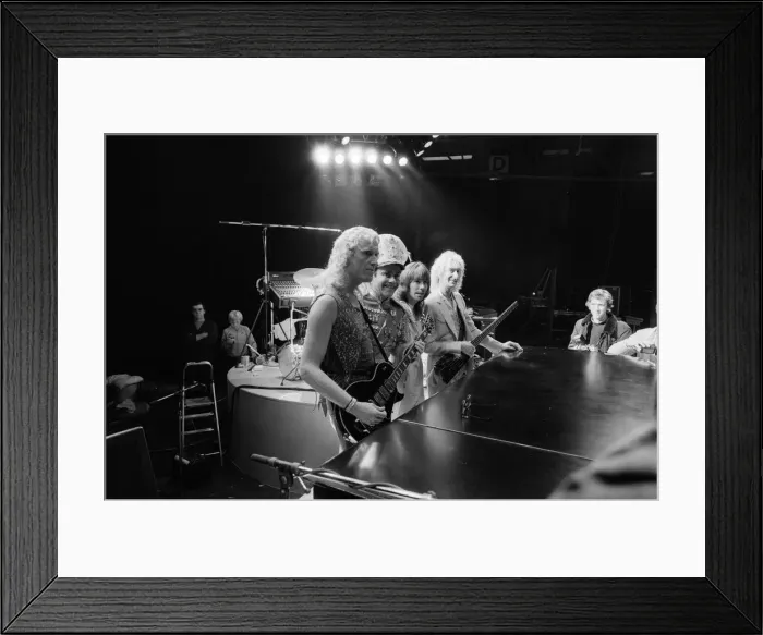 Framed Print : Elton John pictured on stage with other musicians, during preperations for his Jump Up Framed Print : Elton John pictured on stage with other musicians, during preperations for his Jump Up