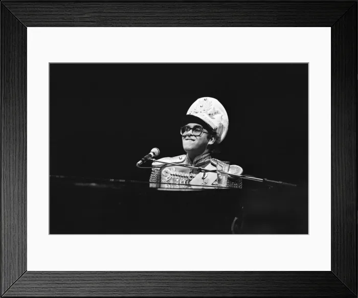 Framed Print : Elton John pictured on stage, during preperations for his Jump Up Tour. 31st October 1982