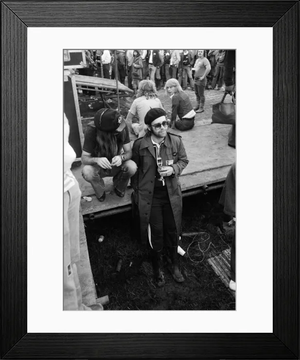 Framed Print : Elton John pictured at Reading Rock Festival. August 1977 Framed Print : Elton John pictured at Reading Rock Festival. August 1977
