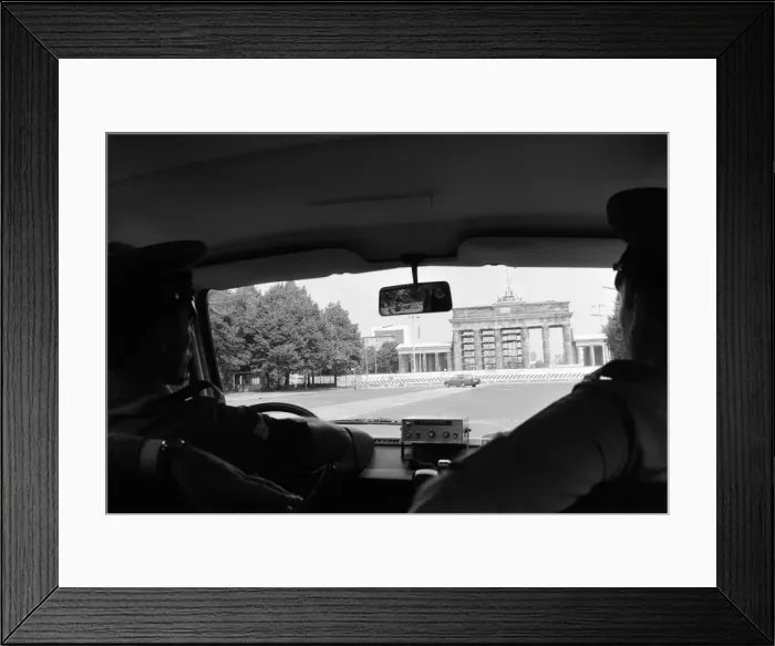 Framed Print : Views of the Berlin Wall, Germany. Pictured are Royal Military Police. 7th August 1986