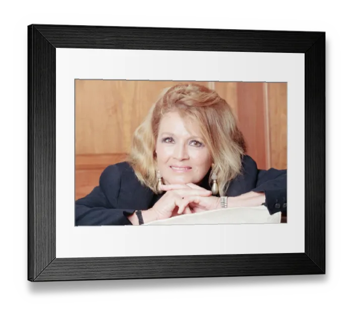 Framed Print : Angie Dickinson, american film and television actress, pictured in her suite