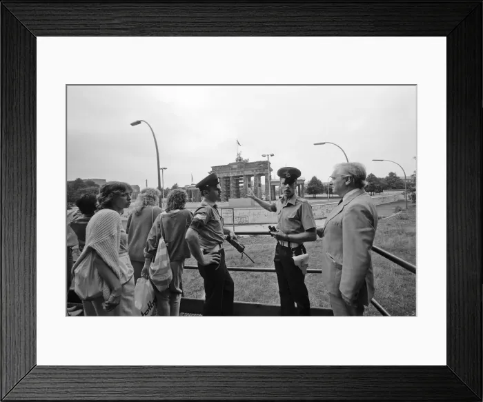 Framed Print : Views of the Berlin Wall, Germany. Pictured are Royal Military Police. 7th August 1986