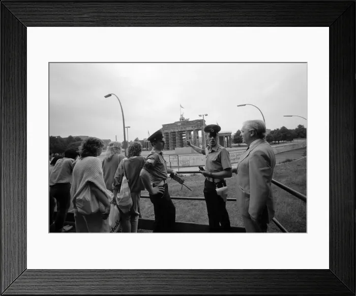 Framed Print : Views of the Berlin Wall, Germany. Pictured are Royal Military Police. 7th August 1986