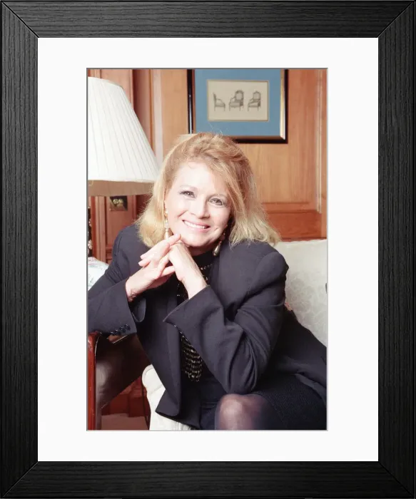 Framed Print : Angie Dickinson, american film and television actress, pictured in her suite