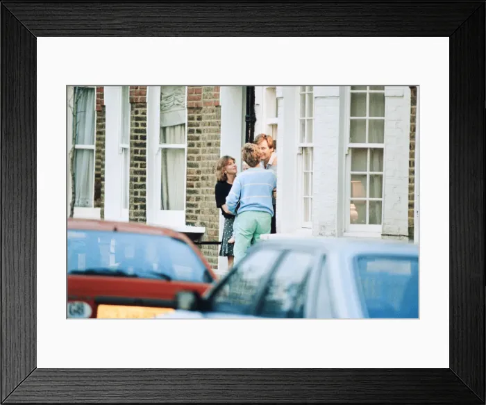 Framed Print : Princess Diana visits friend Carolyn Bartholmew, former flatmate, in London