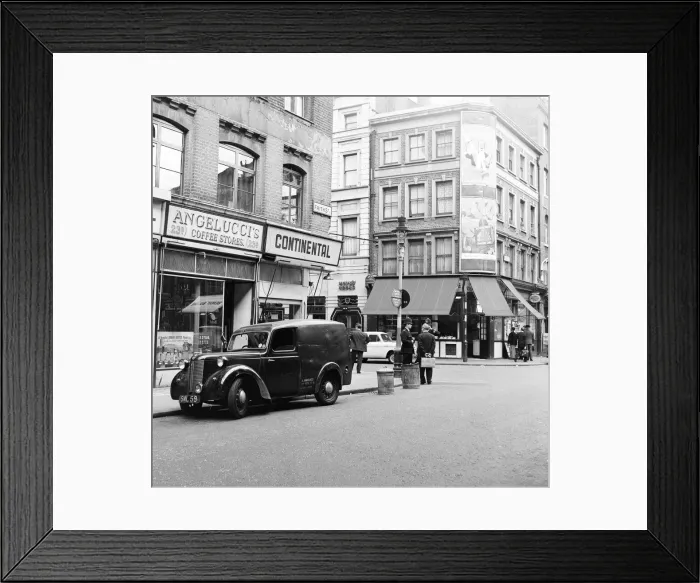 Framed Print : General view of Frith Street, Soho, London, 26th June 1956 Framed Print : General view of Frith Street, Soho, London, 26th June 1956