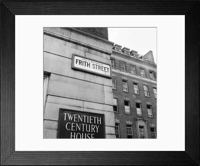 Framed Print : General view of Frith Street, Soho, London, 26th June 1956 Framed Print : General view of Frith Street, Soho, London, 26th June 1956
