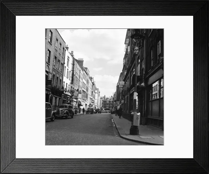 Framed Print : General view of Frith Street, Soho, London, 26th June 1956 Framed Print : General view of Frith Street, Soho, London, 26th June 1956