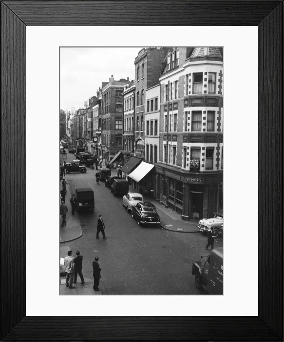 Framed Print : General view of Frith Street, Soho, London, 26th June 1956 Framed Print : General view of Frith Street, Soho, London, 26th June 1956