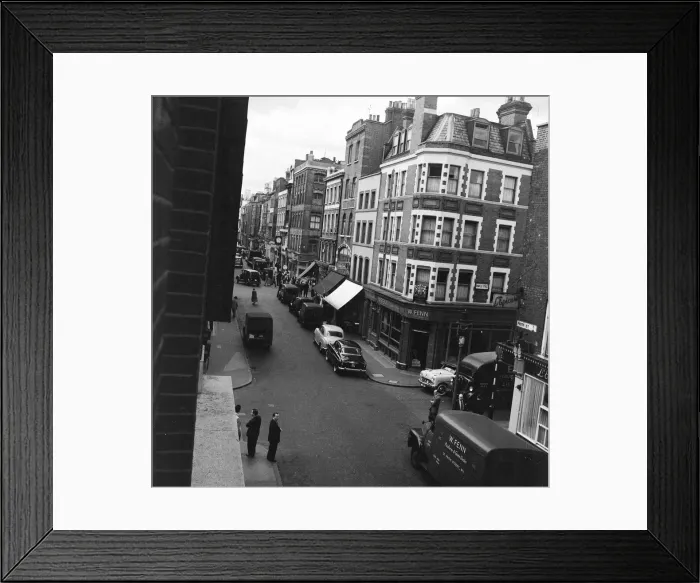 Framed Print : General view of Frith Street, Soho, London, 26th June 1956 Framed Print : General view of Frith Street, Soho, London, 26th June 1956