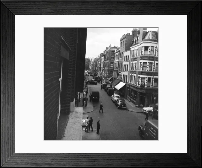 Framed Print : General view of Frith Street, Soho, London, 26th June 1956 Framed Print : General view of Frith Street, Soho, London, 26th June 1956