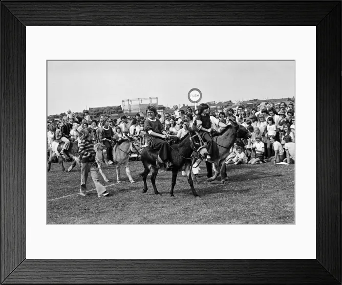 Framed Print : Donkey Derby Redcar. Circa 1976 Framed Print : Donkey Derby Redcar. Circa 1976