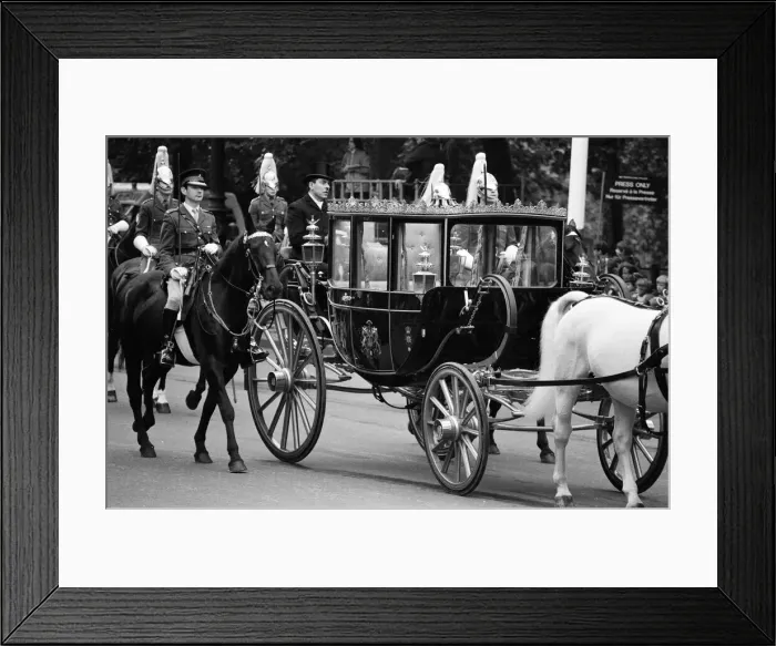 Framed Print : Scenes of great activity in The Mall as a rehearsal for the Royal Wedding takes place