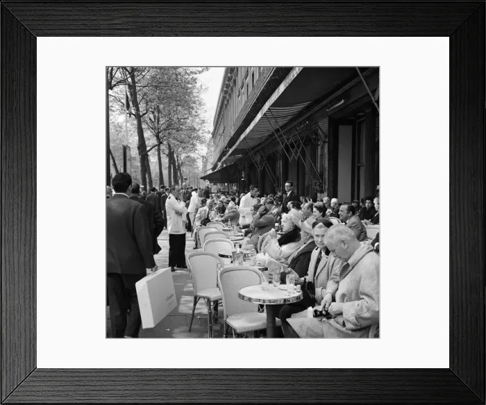 Framed Print : Cafe scenes in central Paris, France. Picture taken 13th May 1960 Framed Print : Cafe scenes in central Paris, France. Picture taken 13th May 1960