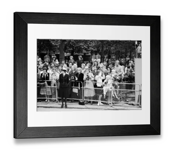 Framed Print : Scenes of great activity in The Mall as a rehearsal for the Royal Wedding takes place