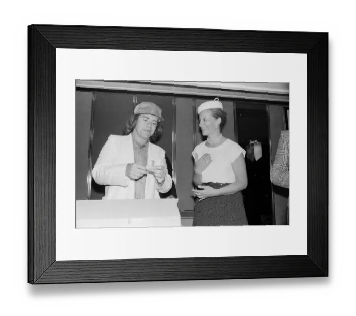 Framed Print : Princess Michael of Kent and Elton John at the Music Therapy Charity Luncheon
