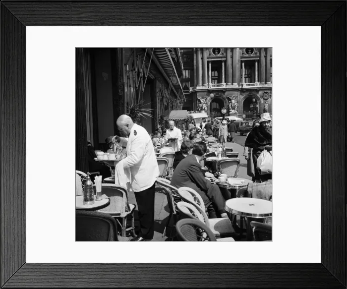 Framed Print : Cafe scenes in central Paris, France. Picture taken 13th May 1960 Framed Print : Cafe scenes in central Paris, France. Picture taken 13th May 1960