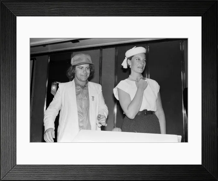 Framed Print : Princess Michael of Kent and Elton John at the Music Therapy Charity Luncheon Framed Print : Princess Michael of Kent and Elton John at the Music Therapy Charity Luncheon