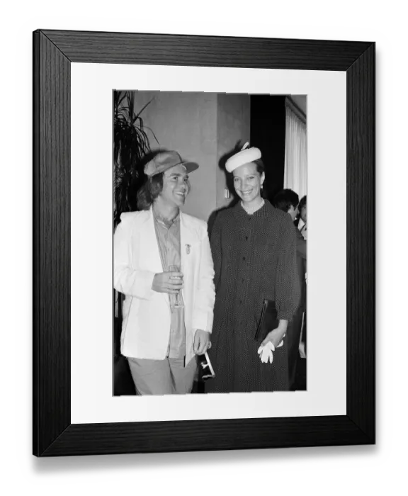 Framed Print : Princess Michael of Kent and Elton John at the Music Therapy Charity Luncheon