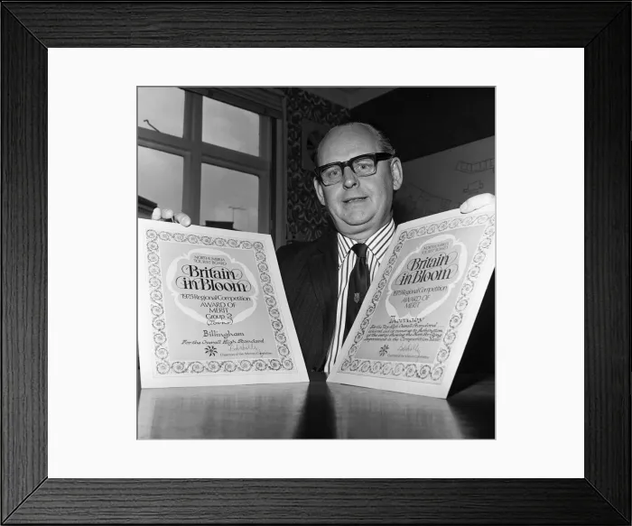 Framed Print : Thornaby and Billingham win an award of merit in the Britain in Bloom competition. 1975