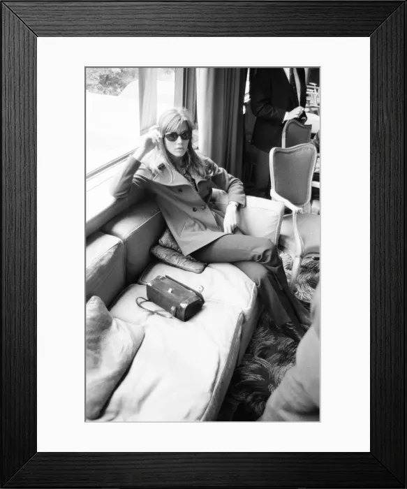Framed Print : Francoise Hardy, french singer, pictured at The Savoy Hotel in London, 7th June 1965 Framed Print : Francoise Hardy, french singer, pictured at The Savoy Hotel in London, 7th June 1965