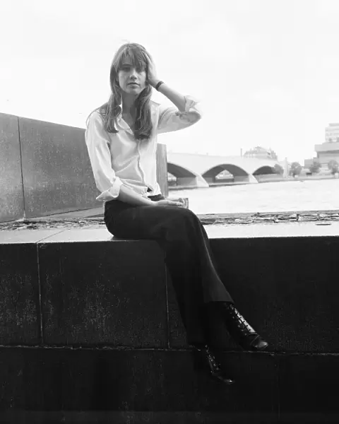 Francoise Hardy, french singer pictured on the Thames Embankment, London, 21st June 1970