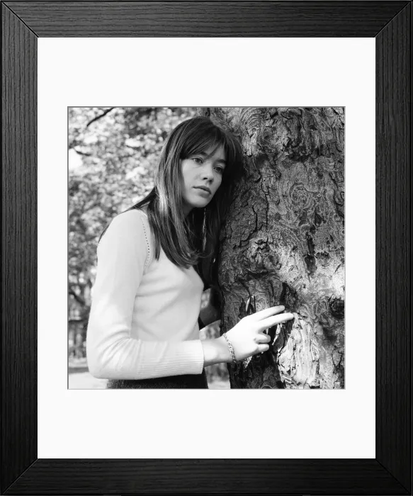 Framed Print : Francoise Hardy, french singer, pictured in Platt Fields Park, Fallowfield, Manchester Framed Print : Francoise Hardy, french singer, pictured in Platt Fields Park, Fallowfield, Manchester