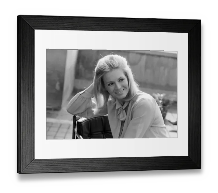 Framed Print : Angie Dickinson, american film and television actress, pictured on the veranda of her