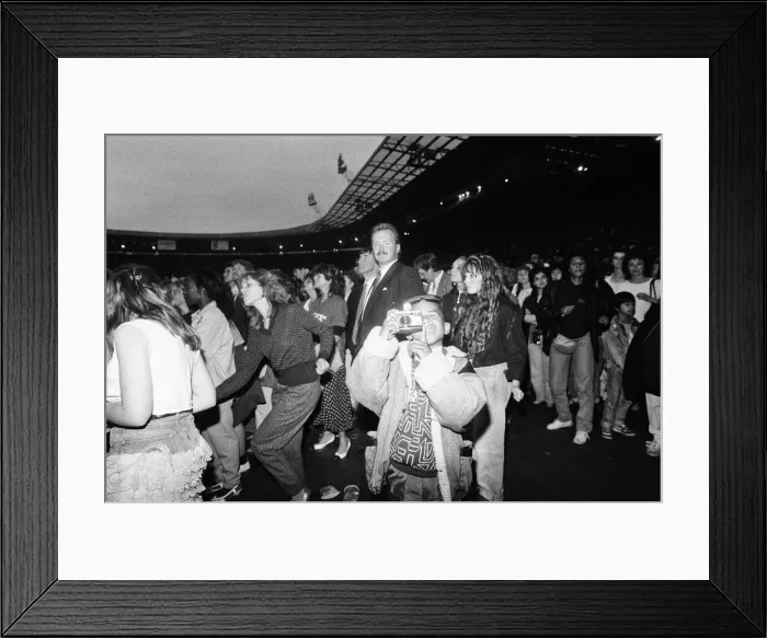 Framed Print : Michael Jackson fans in the audience at Wembley Stadium during his Bad'tour Framed Print : Michael Jackson fans in the audience at Wembley Stadium during his Bad'tour