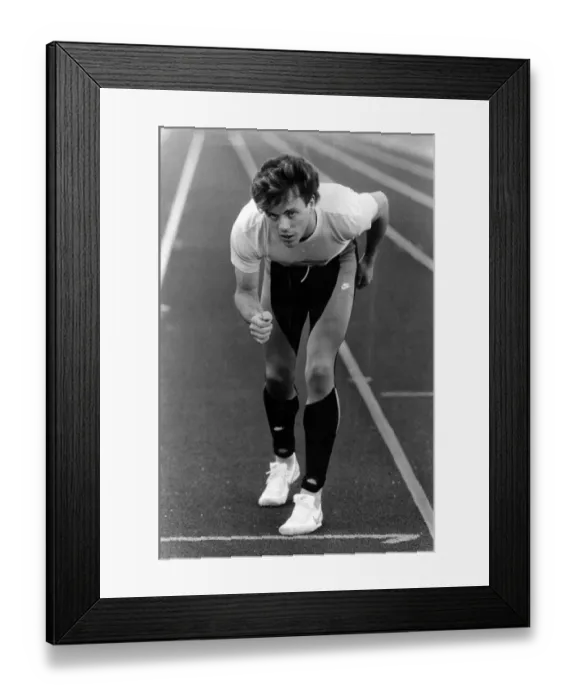 Framed Print : UK 800 metres champ Tom McKean - set to win his first cap. 21st June 1985