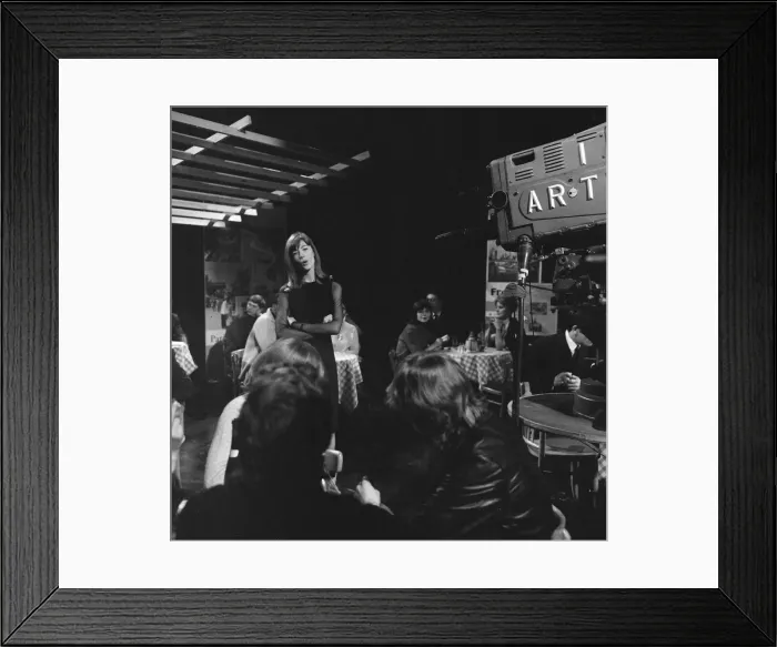 Framed Print : Francoise Hardy, french singer, makes a guest appearance on ITV music show They