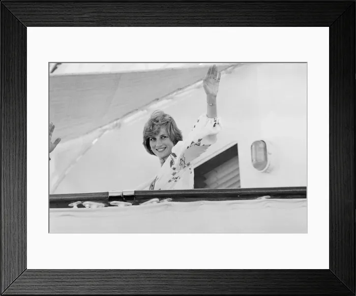 Framed Print : HRH Princess Diana, The Princess of Wales in Gibraltar for her Honeymoon with her Framed Print : HRH Princess Diana, The Princess of Wales in Gibraltar for her Honeymoon with her