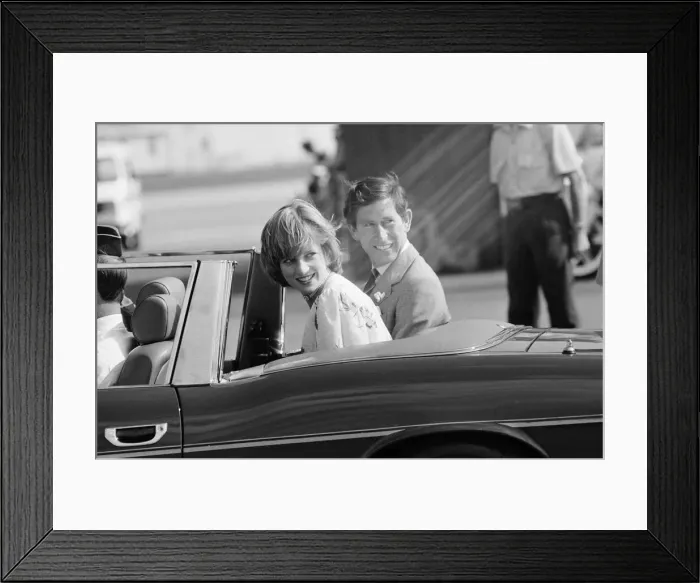 Framed Print : HRH Princess Diana, The Princess of Wales in Gibraltar for her Honeymoon with her