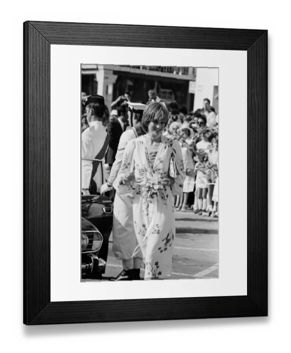 Framed Print : HRH Princess Diana, The Princess of Wales in Gibraltar for her Honeymoon with her