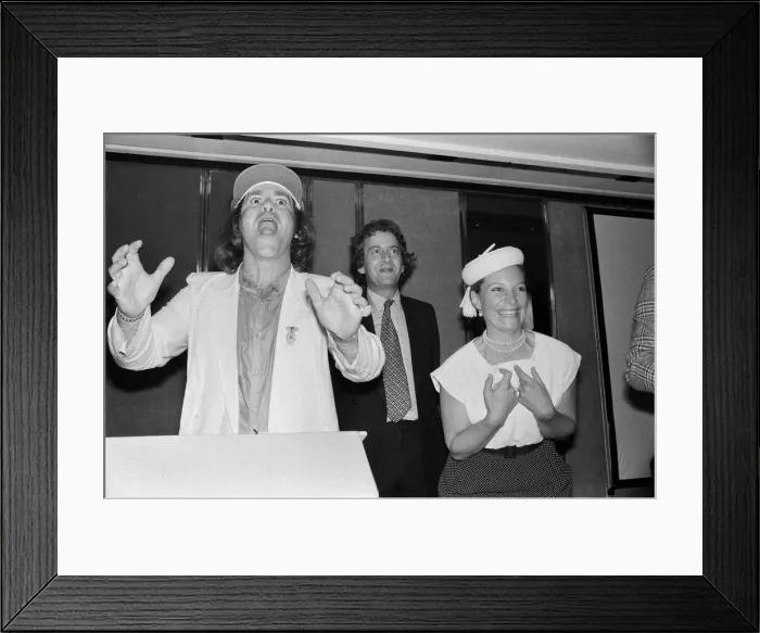 Framed Print : Princess Michael of Kent and Elton John at the Music Therapy Charity Luncheon