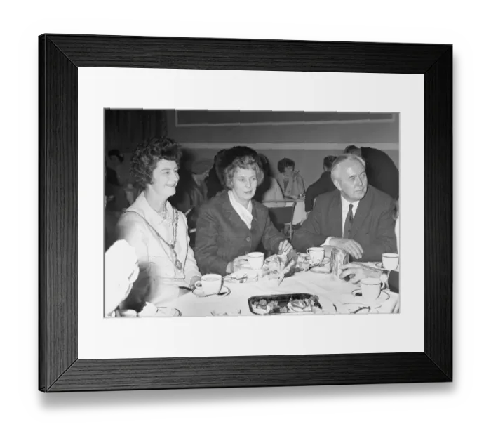 Framed Print : Prime Minister Harold Wilson (1916 - 1995) seen here with his wife Mary Framed Print : Prime Minister Harold Wilson (1916 - 1995) seen here with his wife Mary