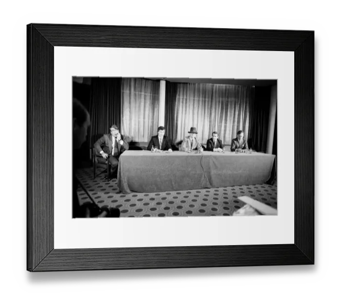 Framed Print : Left to right, Frank Pressland (Lawyer), Paul White (From Hanover Drew), Elton John Framed Print : Left to right, Frank Pressland (Lawyer), Paul White (From Hanover Drew), Elton John