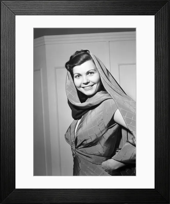 Framed Print : Simone Silva, french actress starring in the stage production of Meet Mr Framed Print : Simone Silva, french actress starring in the stage production of Meet Mr