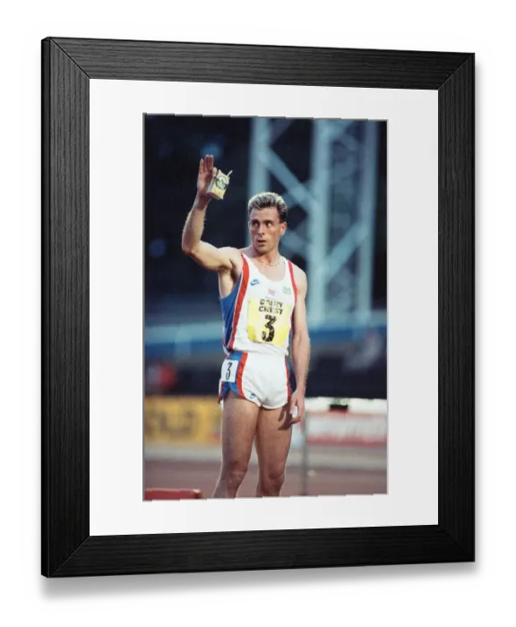 Framed Print : Middle-distance runner Tom McKean during the Dairy Crest Games at Crystal Palace