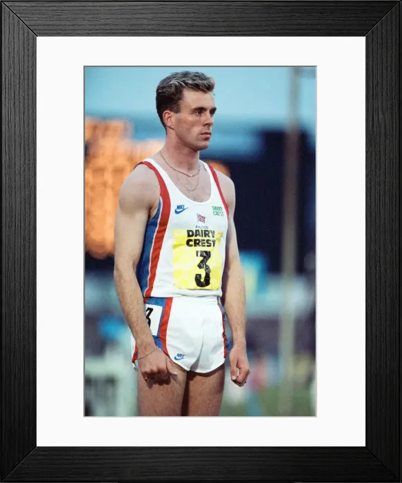 Framed Print : Middle-distance runner Tom McKean during the Dairy Crest Games at Crystal Palace