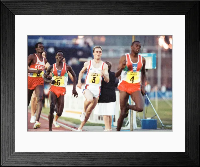 Framed Print : Middle-distance runner Tom McKean during the Dairy Crest Games at Crystal Palace