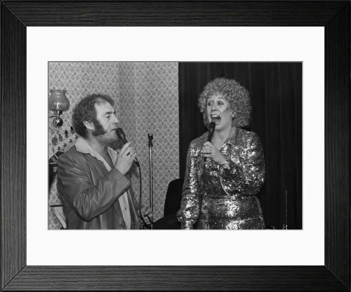 Framed Print : Actress Liz Dawn appears in a cabaret act. May 1982