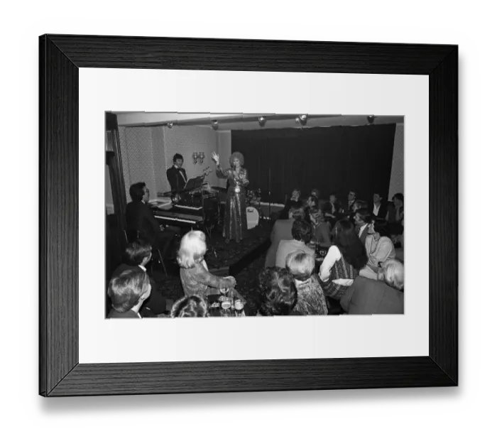 Framed Print : Actress Liz Dawn appears in a cabaret act. May 1982 Framed Print : Actress Liz Dawn appears in a cabaret act. May 1982