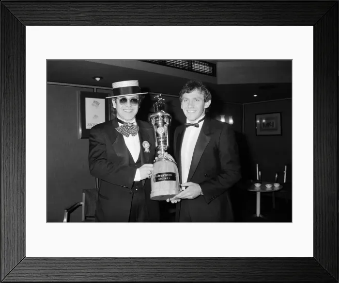 Framed Print : Peter Reid of Everton FC with Elton John at the PFA Players Player of the Year event Framed Print : Peter Reid of Everton FC with Elton John at the PFA Players Player of the Year event