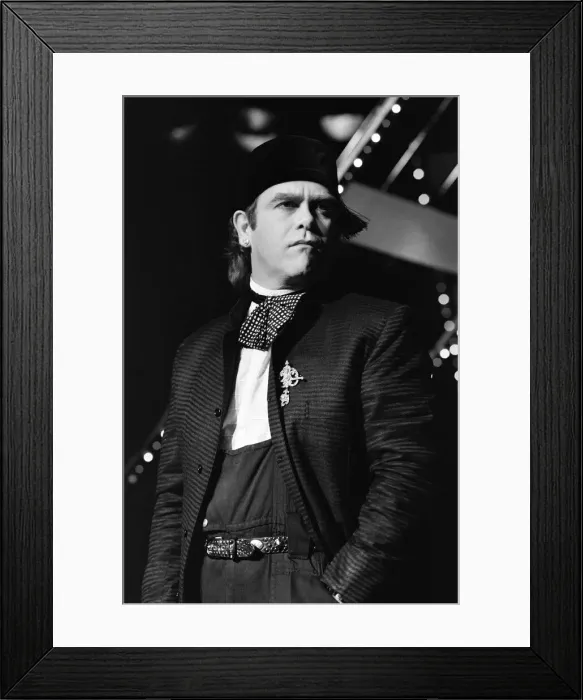 Framed Print : Elton John performing at Montreux Pop Festival. 9th May 1985 Framed Print : Elton John performing at Montreux Pop Festival. 9th May 1985