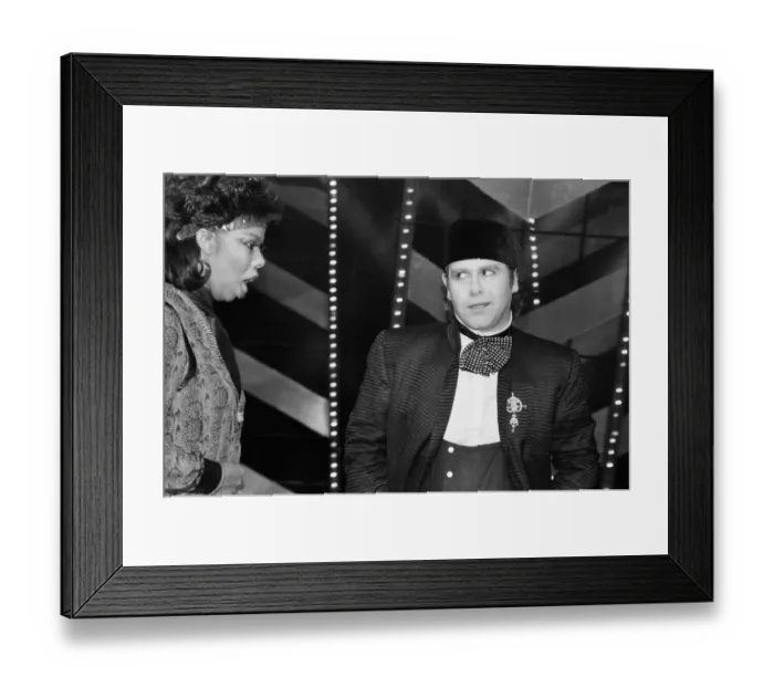 Framed Print : Elton John and Millie Jackson performing at Montreux Pop Festival