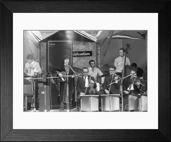 Framed Print : Donovan performing on stage at the 1967 National Jazz and Blues Festival at Royal Windsor