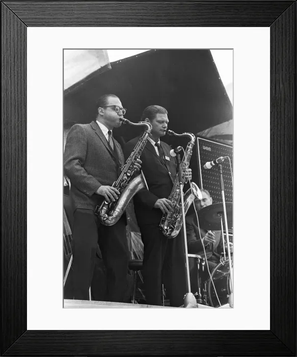 Framed Print : Al Cohn (left) and Zoot Sims performing on stage at the 1967 National Jazz Framed Print : Al Cohn (left) and Zoot Sims performing on stage at the 1967 National Jazz