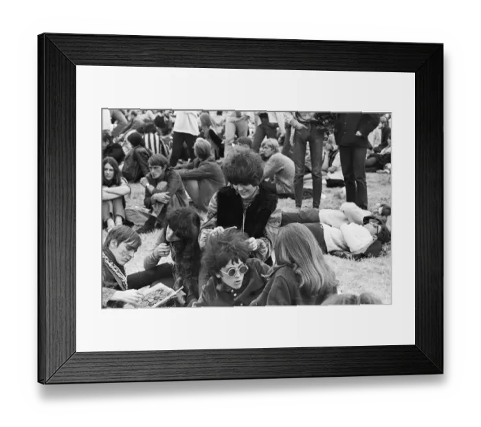 Framed Print : Flower People at the 1967 National Jazz and Blues Festival at Royal Windsor Racecourse
